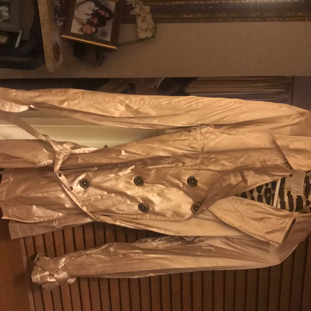Gold shiny silk Micheal Kors trench coat